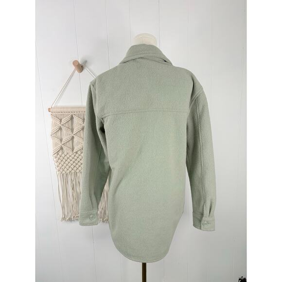Joie Teddy Jacket Womens Small Sage Green Fleece Shacket - Picture 5 of 8